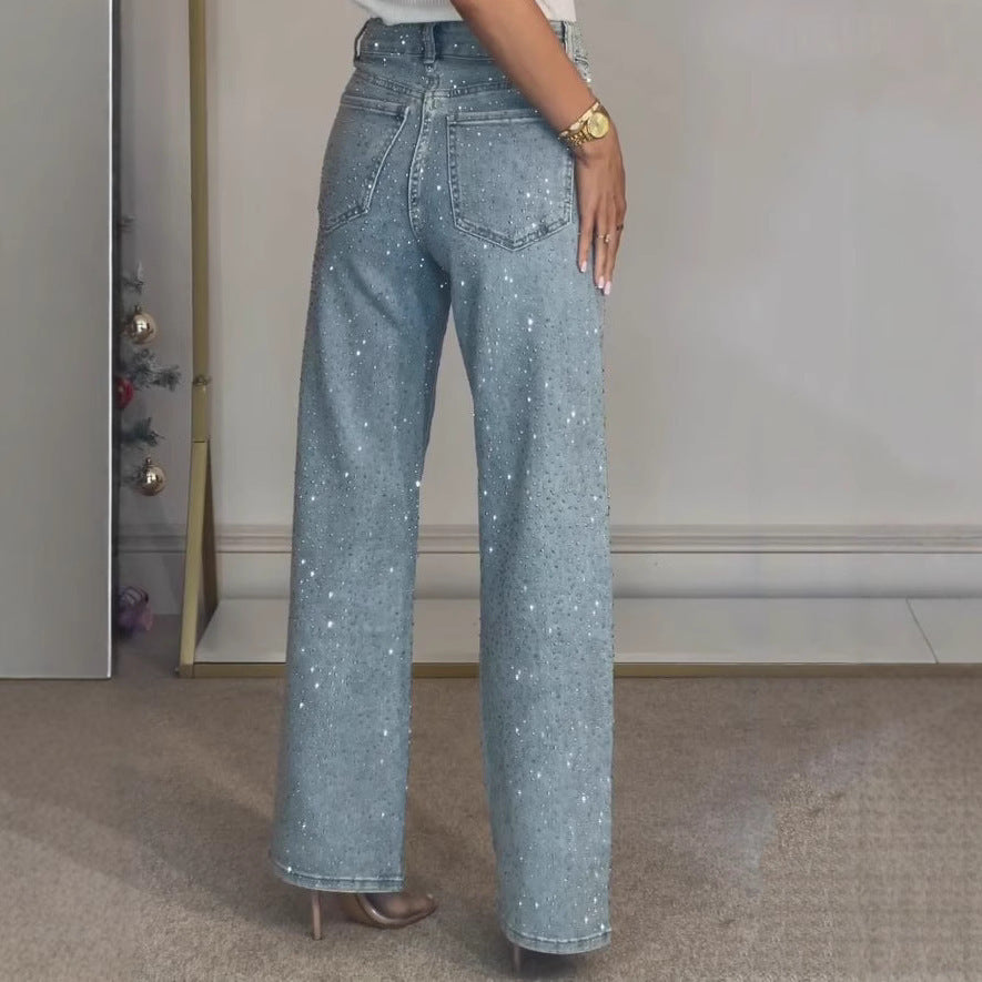 High-Waist Straight-Leg Trousers