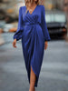 Elegant Waist-Tight V-Neck Split Dress