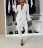 New European And American Women's Clothing Pure Color All-matching Casual Suit