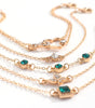 Bohemian 5 stück Grün Kristall Armbänder Schmuck Set Für Frauen Herz Armband Hochzeit Engagement Armband Mode Schmuck