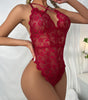 Rote Dessous Spitzen Pyjama Dessous Einteilige Dessous Netz Dessous