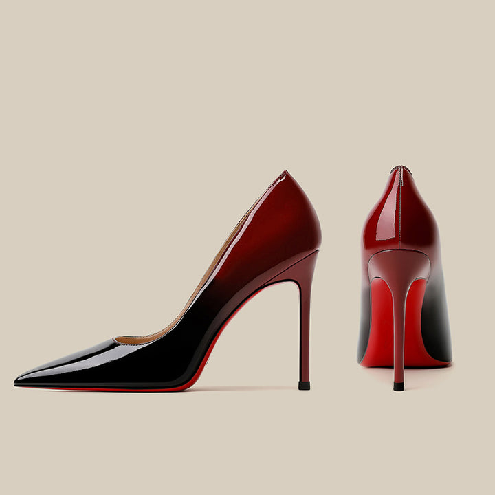 Noir Flame | Patent Gradient Pointed-Toe Stiletto Heels