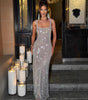 Sexy Double-shoulder Strap Sequins Net Drill Suspenders Dress