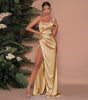 Woven Single Shoulder Fishbone Waistband Slit Dress For Women