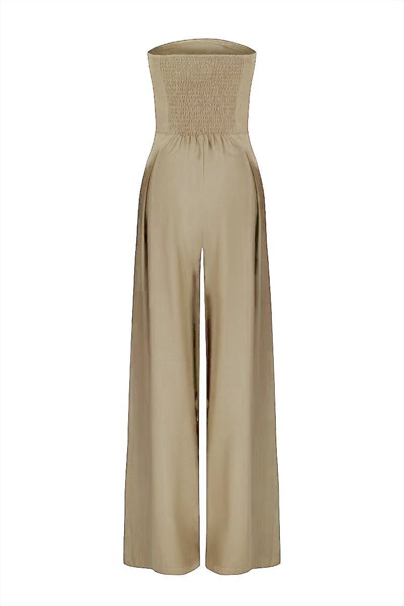 Rückenfreier Jumpsuit mit weitem Bein und Tube-Top