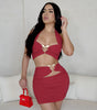 Women's Halter Love Hollow-out Dress Suit