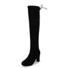 Schwarze kniehohe Stiefel für Frauen Schuhe High Heel Lange Stiefel