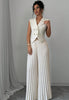 Women's Summer Sleeveless Suit – Button Vest & Pleated Pants Set