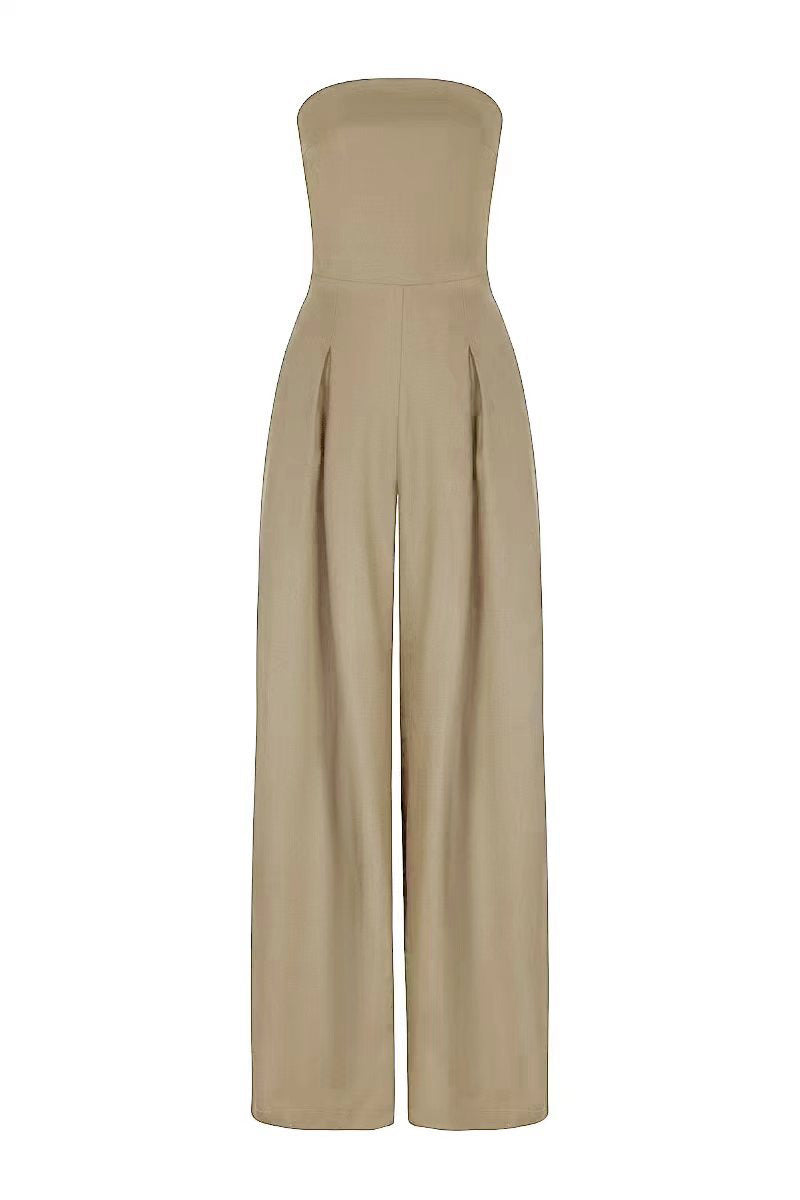 Backless Wide-Leg Tube Top Jumpsuit