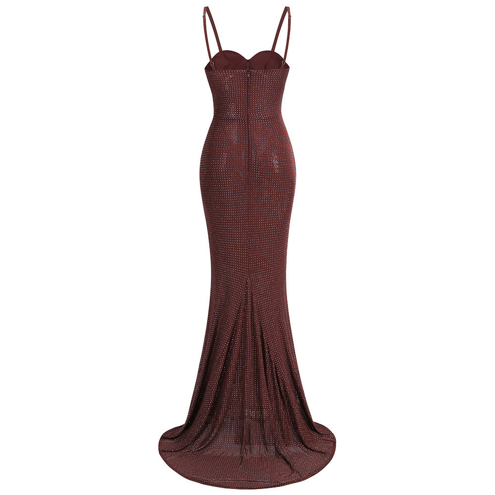 Slimming Rhinestone Slim Fit Sleeveless Tight Dress Women