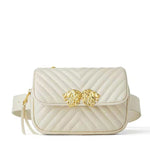 One-shoulder small square bag stitched crossbody bag