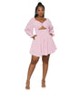 Women's Fresh Backless Chest Wrapped Long Sleeved Dress