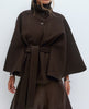 Winter High Neck Batwing Sleeve Coat With Belt Fashion Loose Elegant