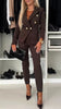 New European And American Women's Clothing Pure Color All-matching Casual Suit