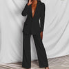 Women’s 2-Piece Blazer Suit Set – Long Sleeve Blazer & Pants