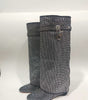 Round Toe Rhinestone Lock Knee-High Wedge Boots