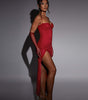 Stitching Slim-fit Shiny Split Suspender Dress