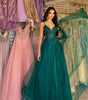 Dark Green Banquet Host Evening Dress