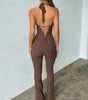 Women's Lace Lash Rope Lace Up Slim Fit Halter Jumpsuit