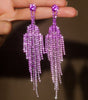 Full Rhinestone Tassel High-grade Luxury Style Earrings