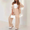 Women’s 2-Piece Suit Set – Blazer & High Waist Wide Leg Pants Office Outfit