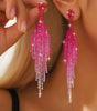 Full Rhinestone Tassel High-grade Luxury Style Earrings