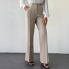 2025 High Waist Slimming Straight Leg Business Trousers – French Style with Side Pockets