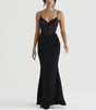 Lace High Waist Long Dress Deep V Strap Fishtail Gown