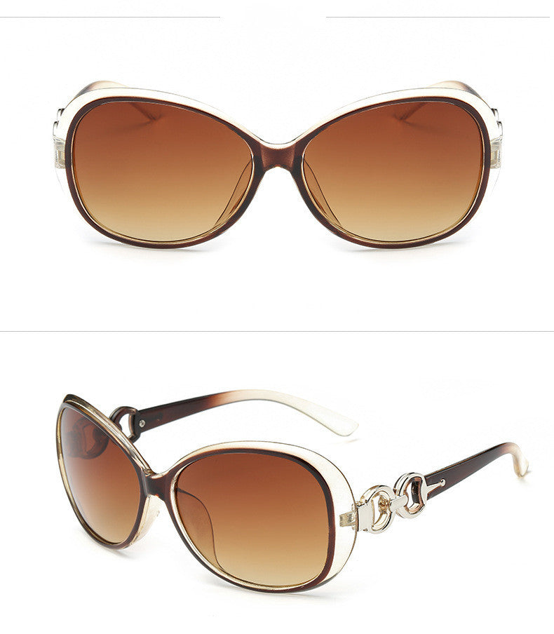 Round face slimming fashion sunglasses lady