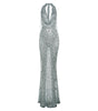 Women's Fashionable Sequins Halter Fishtail Dress