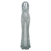 Women's Fashionable Sequins Halter Fishtail Dress