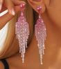 Full Rhinestone Tassel High-grade Luxury Style Earrings