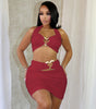 Women's Halter Love Hollow-out Dress Suit