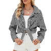 Striped Casual Long Sleeve Button-Up Shirt with Pockets