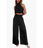 Sleeveless Crop Top & Wide-Leg Pants Set
