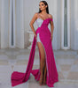 Elegant Heavy Work Gilding Split Expansion Skirt Ball Evening Dress