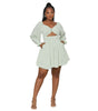 Women's Fresh Backless Chest Wrapped Long Sleeved Dress