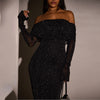 Sequined Off-shoulder Dress Women's Clothing