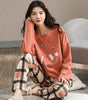 Pajamas Set Women Cute Cartoon Print Sleepwear 2 Piece Lounge Sets