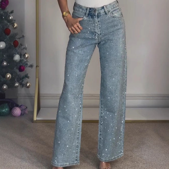 High-Waist Straight-Leg Trousers