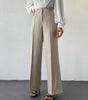 2025 High Waist Slimming Straight Leg Business Trousers – French Style with Side Pockets
