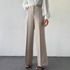 2025 High Waist Slimming Straight Leg Business Trousers – French Style with Side Pockets