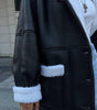 Korean Style Leather & Fur Splicing Coat