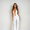 Lash Rope Lace Up Slim Fit Jumpsuit See-through