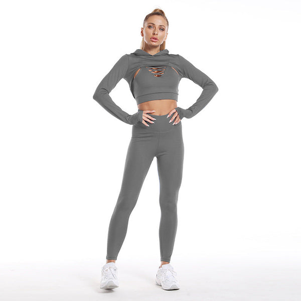 Women's Yoga Clothing - Quick-Dry Peach Butt Yoga Set