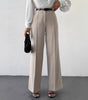 2025 High Waist Slimming Straight Leg Business Trousers – French Style with Side Pockets