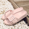 Solid Buckle Home Slippers Summer Non-slip Floor Bathroom Slipper Women Garden House Shoes