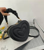 Heart-Shaped PU Leather Crossbody Bag