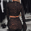 Long Sleeve Lace Slim Fit Two-piece Suit Women