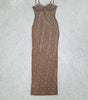Net Drill Rhinestone Split Strap Dress